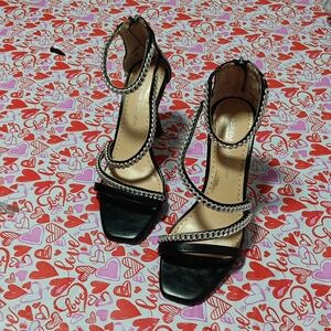 💖 Black Open Toed Heels